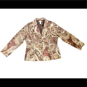 Chico’s Brown Paisley Blazer Size 2